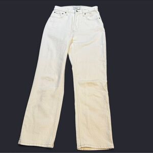 Abercrombie & Fitch Cream ankle straight Jeans ultra high rise size 27